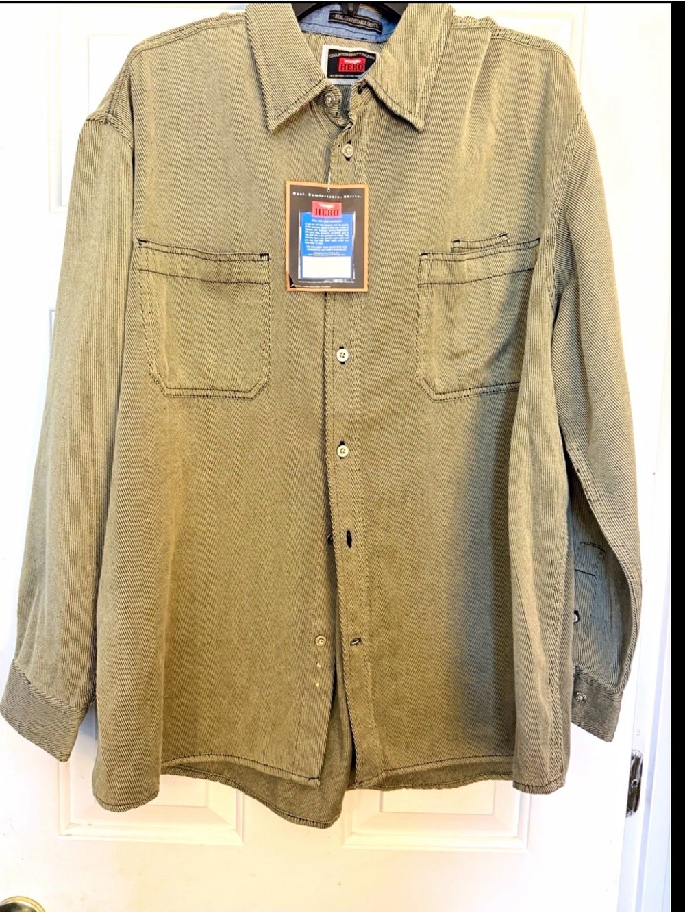 Wrangler Olive Green Casual Button-Down Shirt Jacket